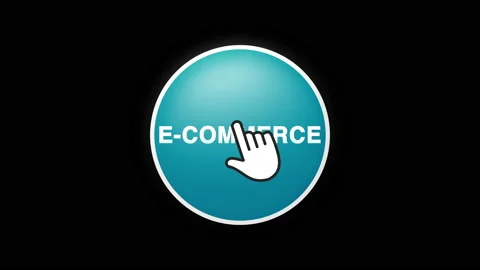 E-Commerce Text Button Click Animation on Black Background and Green Screen Stock Footage 155669495