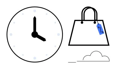 E-commerce, time management, retail sales, digital shopping, online marketpla 스톡 일러스트
