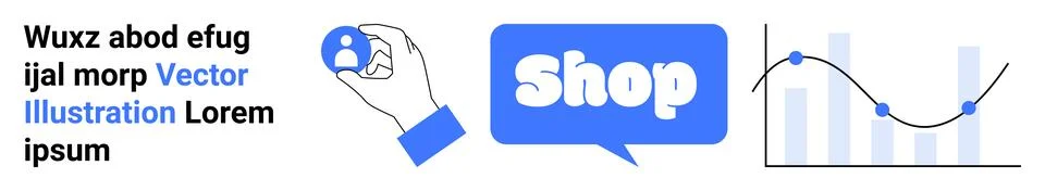 E-commerce, User Interaction, and Data Analysis Concept イラスト素材