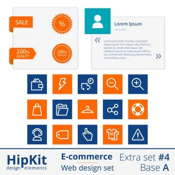 E-commerce web design elements extra set  Illustrazione stock