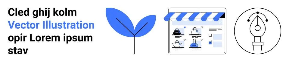 E-commerce, web design, online shopping, creativity, branding, digital worksp イラスト素材