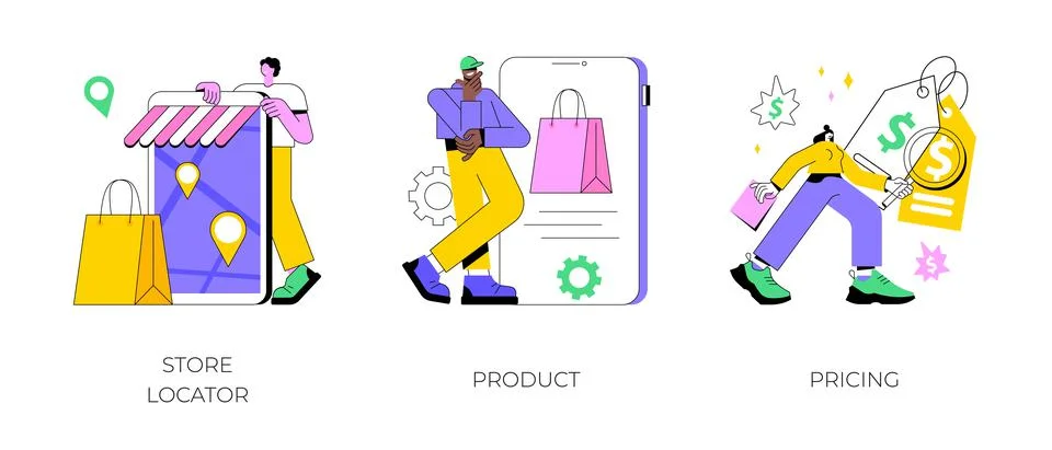 E-commerce website abstract concept vector illustrations. Stock Illustration