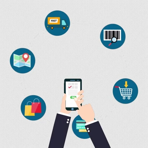 E commerce wireless payment online shopping click to buy Stock Footage 296933741