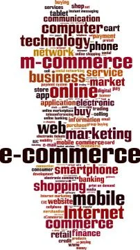E-commerce word cloud Stock Illustration