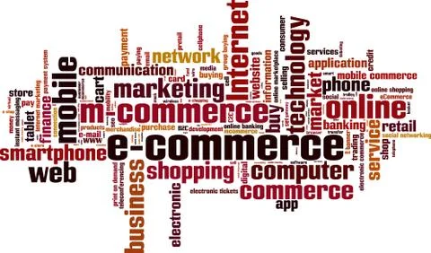 E-commerce word cloud Stock Illustration