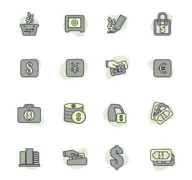 E-commers icons set Stock Illustration