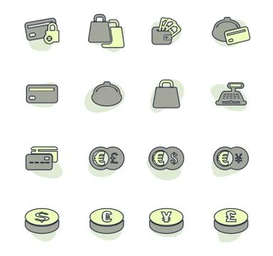 E-commers icons set Stock Illustration