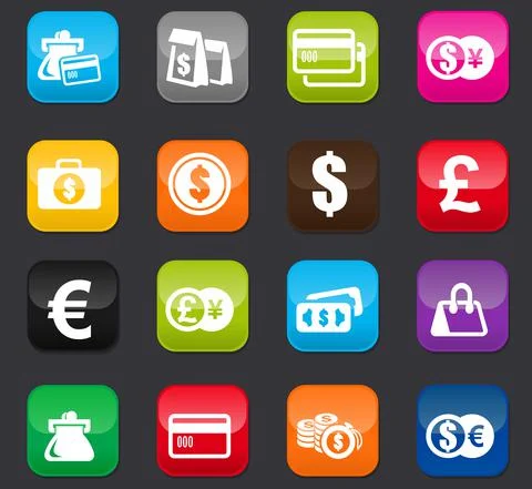 E-commers icons set Stock Illustration