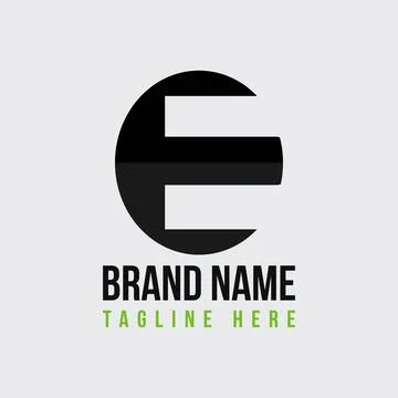 E conceptual type logo design.  Black E logotype icon design Stock Illustration