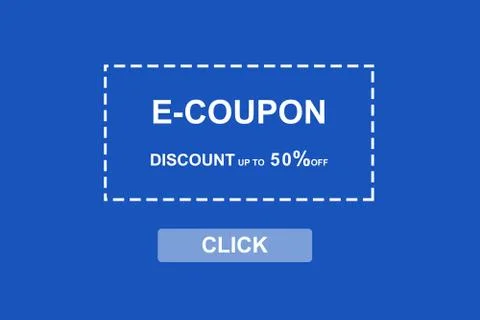 E-coupon, discount coupon web banner background, shopping on line promotion, Stock Illustration