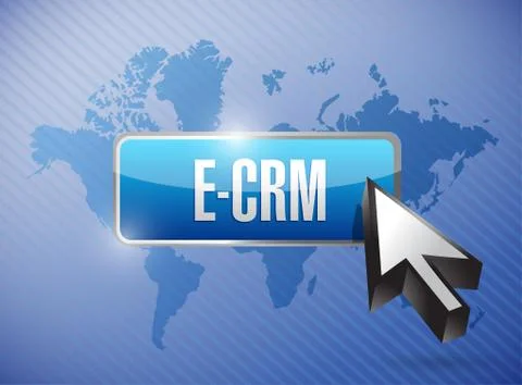 E crm button illustration design Illustrazione stock
