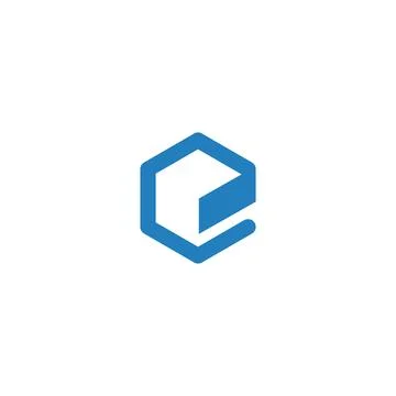 E cube a brand, symbol, design, graphic, minimalist.logo Stock Illustration