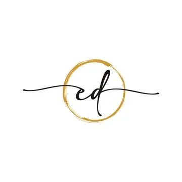 E D Initial Script Letter Beauty Logo Template Stock Illustration