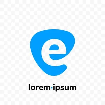 E digital e-mail at sign vector letter icon Stock Illustration