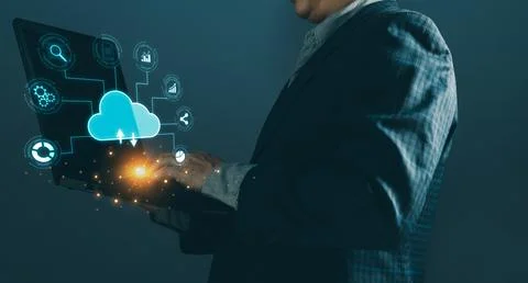 E digital network technology in business, buying and selling commerce onlin.. Stock Photos