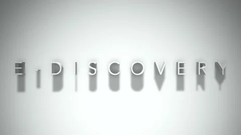E discovery 3D title animation with shadows on a white background Stock Footage 297216673