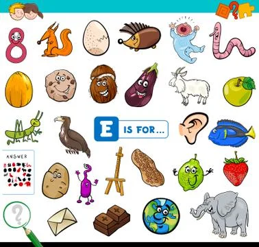 E is for educational game for children 스톡 일러스트