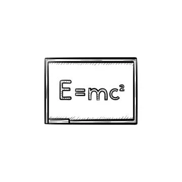 E equal mc 2 hand drawn sketch icon. 스톡 일러스트