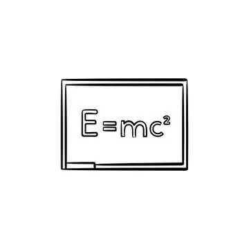 E equal mc 2 hand drawn sketch icon. 库存插图