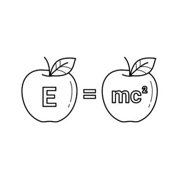 E equal mc 2 vector line icon. イラスト素材