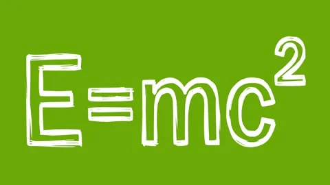 E equal mc2 symbol sceince whiteboard effect animation Video stock 341632529