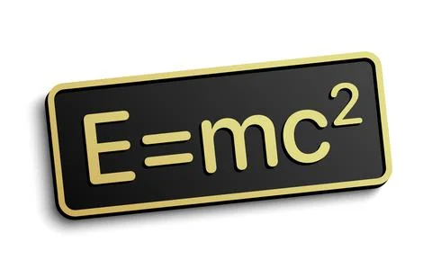 E equals mc2 equation formula badge, isolated on white background, vector Stock Illustration