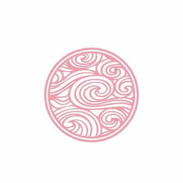 E, es, s circle wind twirl elegant logo and vector icon Stock Illustration