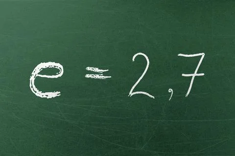 E Euler number handwritten on the chalkboard. Mathematical constants Stock Illustration