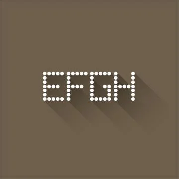 E F G H - Flat Dots Alphabet Stock Illustration