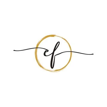 E F Initial Script Letter Beauty Logo Template Stock Illustration