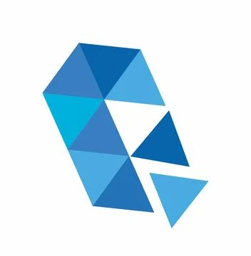 E, FE, EF initials triangle Blue diamond vector illustration and logo Stock Illustration