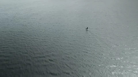 E-Foil Rider Gliding Above the Mediterranean Sea Stock Footage 344193096