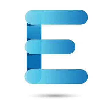 E font vector with blue color on White background, Futuristic font, Cosmic, V Stock Illustration
