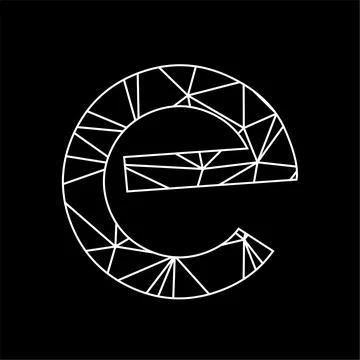 E geometric triangle blockchain font Stock Illustration