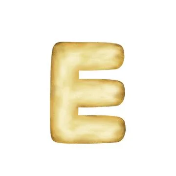 E gold balloon Stock Illustration