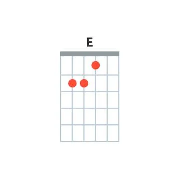 E guitar chord icon. Stock Illustration