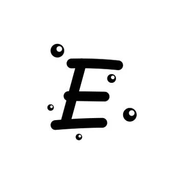 E hand drawn alphabet  vector design template illustration Illustrazione stock