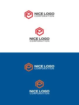E hexagon logo Illustrazione stock