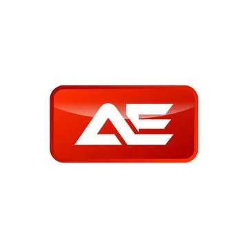 A E Initial Letter Rectangle Shape Logo Template 스톡 일러스트