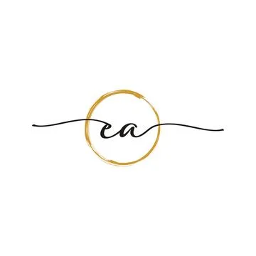 E A Initial Script Letter Beauty Logo Template Stock Illustration