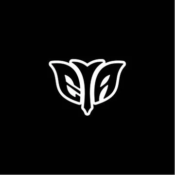 E A Initials bow arrow, simple modern minimalist design. black and white. Stock Illustration