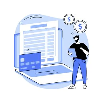E-invoicing abstract concept vector illustration. Stock Illustration