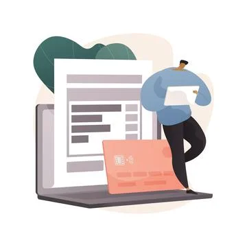 E-invoicing abstract concept vector illustration. Stock Illustration