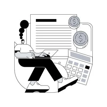 E-invoicing abstract concept vector illustration. Stock Illustration