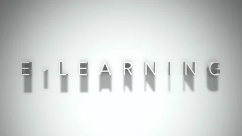 E-learning 3D title animation with shadows on a white background Stock Footage 296000551