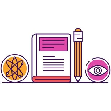 E-learning and internet studying icon flat vector Stock Illustration