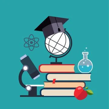 E-learning and online education Stock Illustration