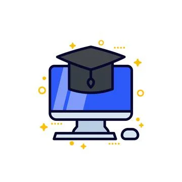 E-learning and online education icon Illustrazione stock
