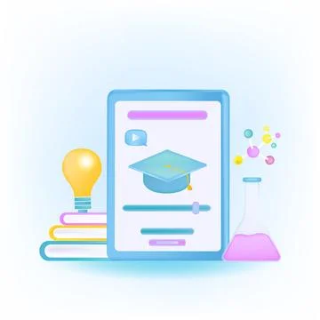 E-learning and online education concept Illustrazione stock