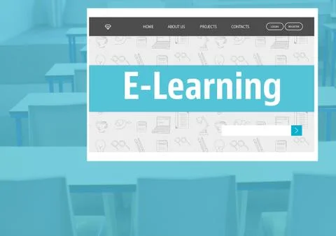 E-Learning App Interface Stock Illustration